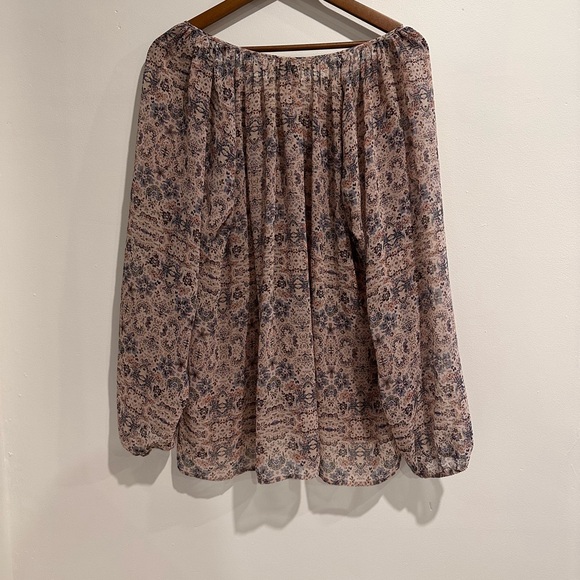 CABI Sheer Floral Boho Cottagecore Blouse Size L - Picture 2 of 4
